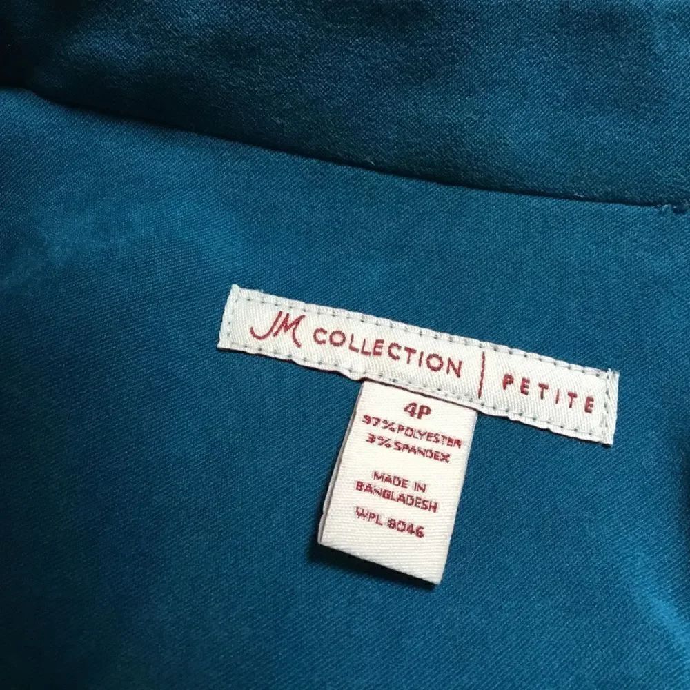 NWOT. JM Collection Peacock Blue Microfiber Jacket Size 4P - Picture 8 of 10